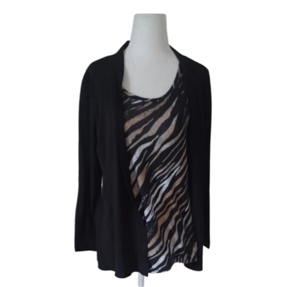 "White Stag" Pretty (S) Jersey Top with Attached Light Black Jacket. Like New! - Picture 2 of 5